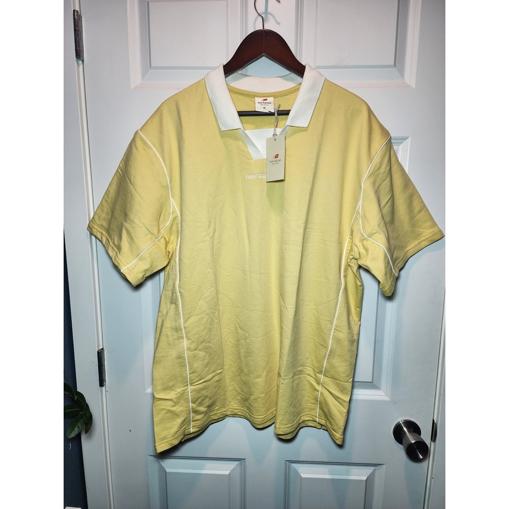 NWT New Balance Made in USA Jersey Polo Shirt Hay Yellow XL
